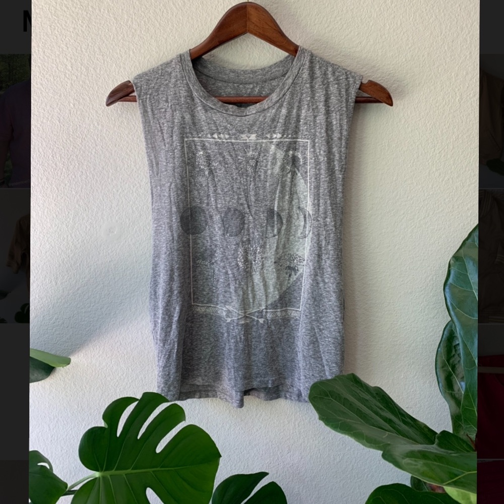 UO Grey Moon Phase Graphic Muscle Tank